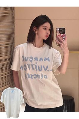 ルイヴィトン レタードフローラル半袖Tシャツ