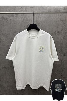 バレンシアガコピー Balenciaga 新モデルの中空カラーブロック刺繍半袖Tシャツ