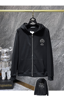 クロムハーツスーパーコピー ハンドメイドラインストーンクロススタッドスウェットシャツ