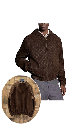 ルイヴィトン スエードモノグラムフード付きジップアップジャケット