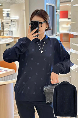 ルイヴィトン ロゴ全面プリントポロシャツ