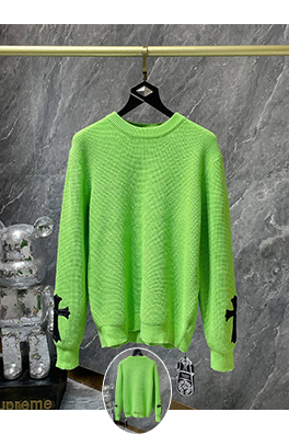 クロムハーツスーパーコピー レザーパッチカフス付きファッショナブルなセーター