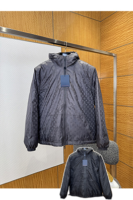 ルイヴィトンスーパーコピー 全面プリントのジッパーダウンジャケット