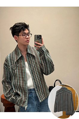 ボッテガヴェネタ 襟付き長袖ジップアップジャケット