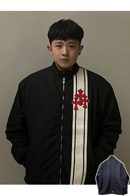 クロムハーツコピー 刺繍パッチワークレザージャケット