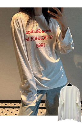 アクネストゥディオズスーパーコピー Acne studio ロゴプリント長袖シャツ