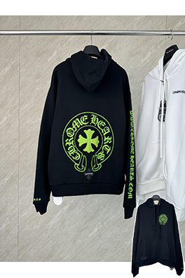 クロムハーツスーパーコピー 蛍光グリーンのサンスクリットプリントパーカー