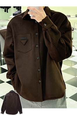 プラダ 三角ロゴコーデュロイコットンコート