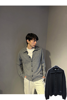 バーバリー 襟付きリブニットカシミヤセーター