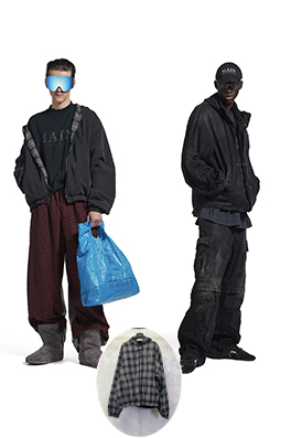 バレンシアガ Balenciaga チェック柄リバーシブル長袖ジップアップジャケット