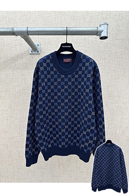 グッチコピー 両面ウール総柄ジャカードシリーズ クルーネック厚セーター