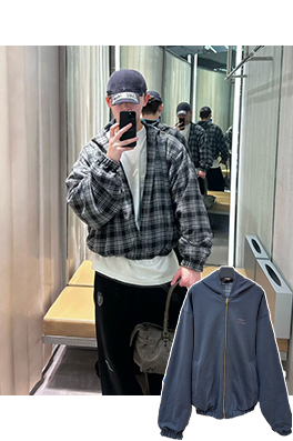 バレンシアガ Balenciaga 3M チェック柄刺繍リバーシブルジャケット