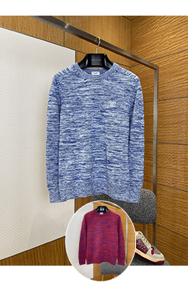 セリーヌ ミックスカラー織り刺繍クルーネックセーター