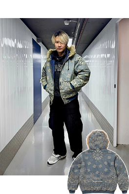 シュプリーム SUPREME BANDANA JACQUARD DENIM HOODED WORK JACKET ペイズリージャカードキルティングデニムジャケット