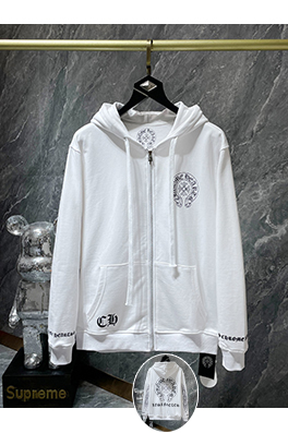 クロムハーツ 馬蹄クロスサンスクリットフローラルプリントジップアップパーカー