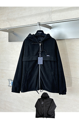 プラダ ロゴフリース ジップアップ フードジャケット