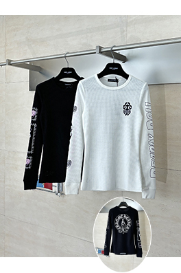 クロムハーツ Ch レディースフィギュアサンスクリットプリントワッフル長袖シャツ