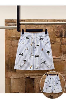 ルイヴィトン The Darjeeling Limited 刺繍ストライプショートパンツ