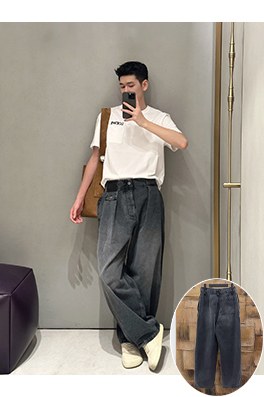 ロエベスーパーコピー レザーラベルウォッシュドジーンズ