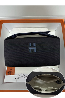 エルメス ハンドバッグ HERMESポーチ ブリッド ア ブラックGM ジグザグ キャンバス