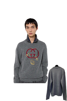 グッチ 新年の赤いランタンダブルG刺繍ニットセーター