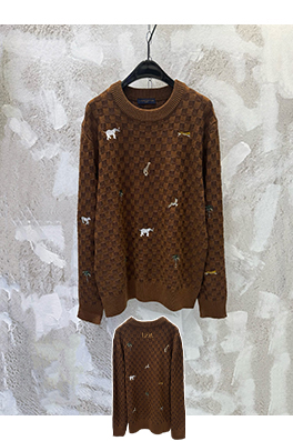 ルイヴィトン 新作のラウンドネック、ズートピア刺繍ニットセーター