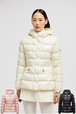 モンクレール Barante スリムウエストのレディースショートダウンジャケット