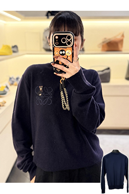 ロエベコピー 刺繍ロゴニットセーター