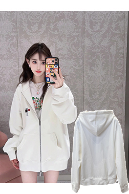 ディオール ポニー刺繍フード付きジップアップスウェットシャツジャケット