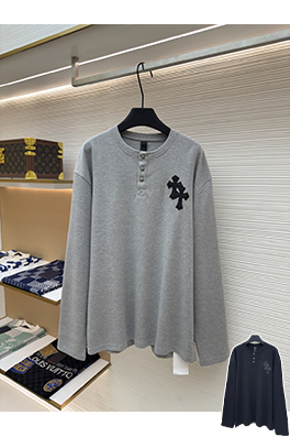 クロムハーツコピー パッチワークヘンリーカラーワッフルスウェットシャツ