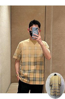 バーバリースーパーコピー チェック柄プリント半袖Tシャツ