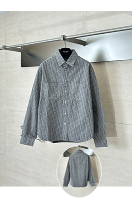 ディオール Oblique 全面ジャカードデニムの長袖シャツ