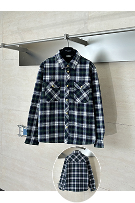 セリーヌスーパーコピー フランネルチェックの長袖シャツ