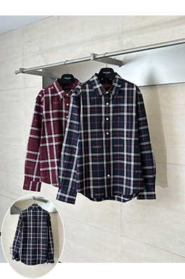 グッチコピー Gucci スコットランドのチェック柄ジャカード襟付き長袖シャツ