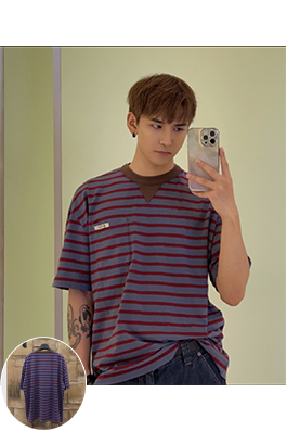 プラダコピー ストライプ半袖Tシャツ