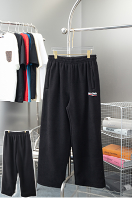 バレンシアガコピー Balenciaga コーラ刺繍フリースカジュアルパンツ