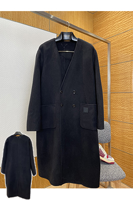 ルイヴィトン 襟なしダブルブレストウールコート