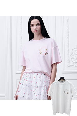 ディオール DIOR 刺繍り花柄半袖Tシャツ