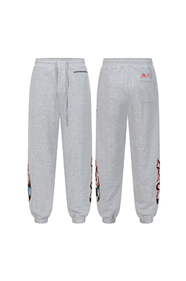 クロムハーツスーパーコピー 炎のサンスクリット文字プリントカジュアルパンツ