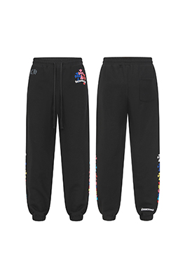 クロムハーツ カラフルなサンスクリットの炎プリントパンツ