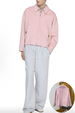 アクネストゥディオズコピー Acne Studios ピンクのラペルウールブレンドコート