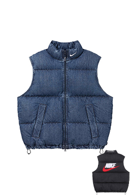 ナイキ X シュプリーム Denim Puffer Vest コラボレーションデニムダウンベスト