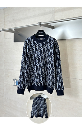 ディオール Oulibe 全面ジャカードウール混ニットクルーネックセーター