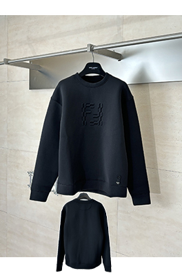 フェンディスーパーコピー エンボスレタースペースコットンクルーネックスウェットシャツ