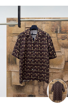 ルイヴィトンコピー クラシックな花柄の半袖シャツ