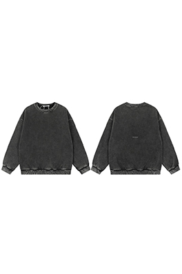 アクネストゥディオズ Clean Fit ヴィンテージの色あせダメージウォッシュのアメリカンスタイルクルーネックのスウェットシャツ