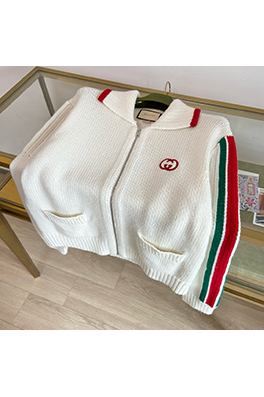 グッチスーパーコピー 装飾リボン付きウールニットカーディガン