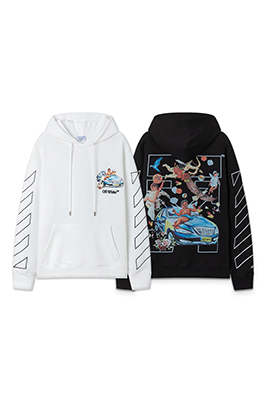 オフホワイトコピー ファッショナブルなゆったりとしたフード付きスウェットシャツ