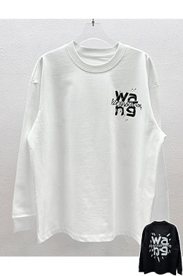 アレキサンダーワン Alexander Wang 新モデル文字ロゴデジタル直噴長袖シャツ