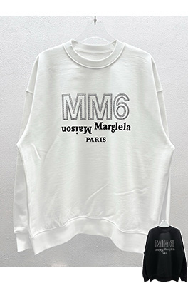 マルタンマルジェラ Maison Margiela MM6 ラインストーンレタークルーネックスウェットシャツ